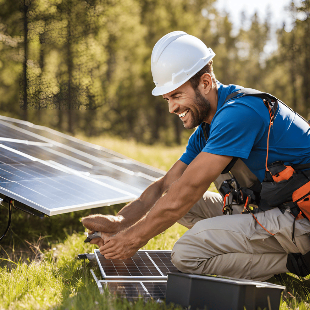 adjusting solar panels