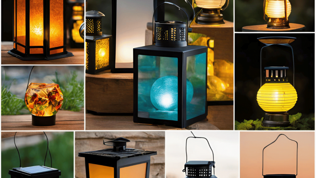 Collage of various solar lanterns