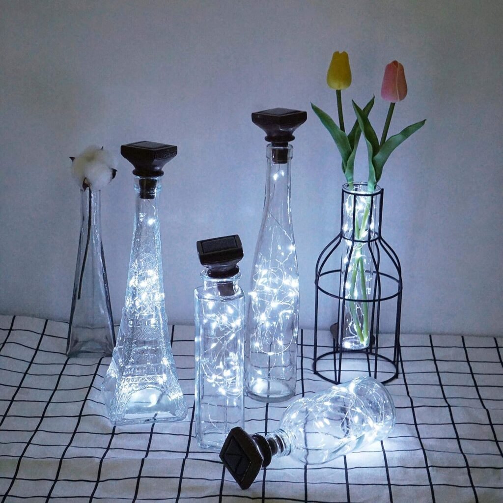 Solar-Powered Wine Bottle Luminaries