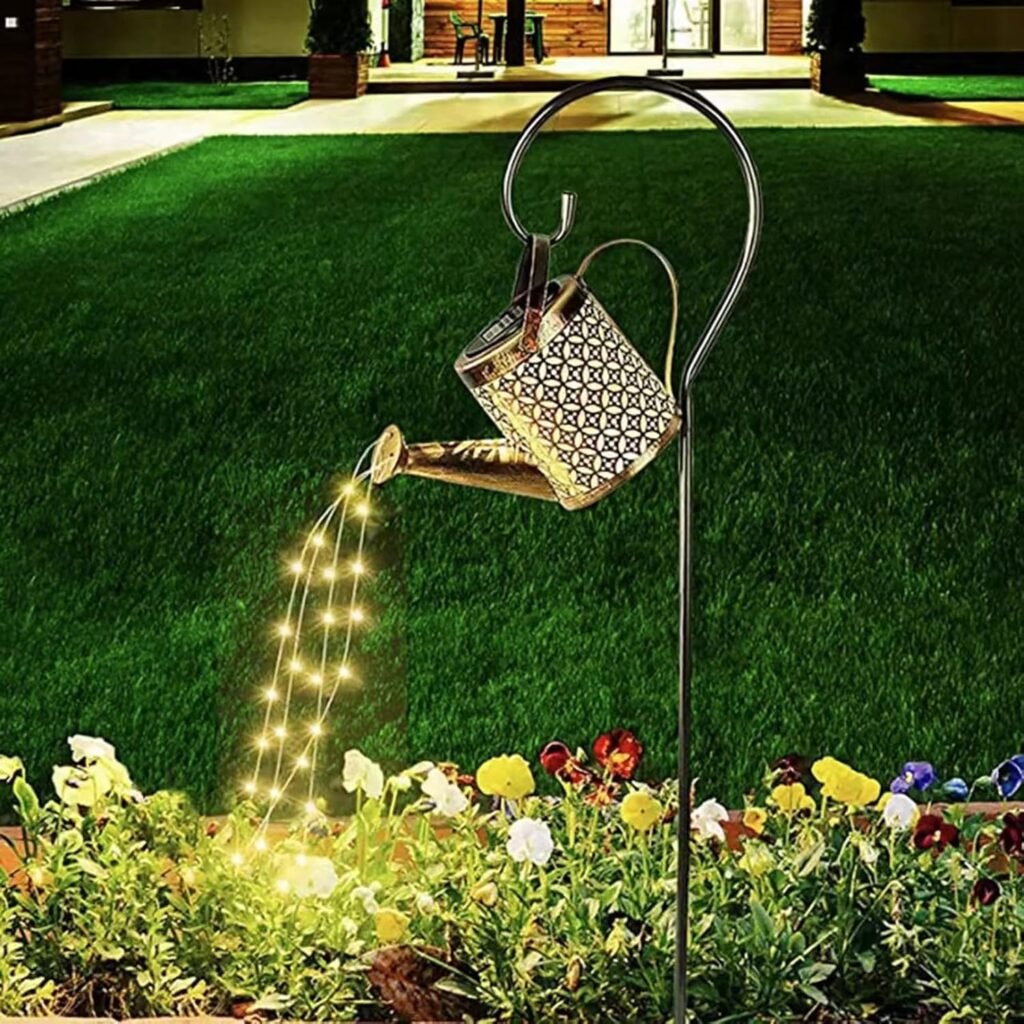 Water Feature of solar string lights