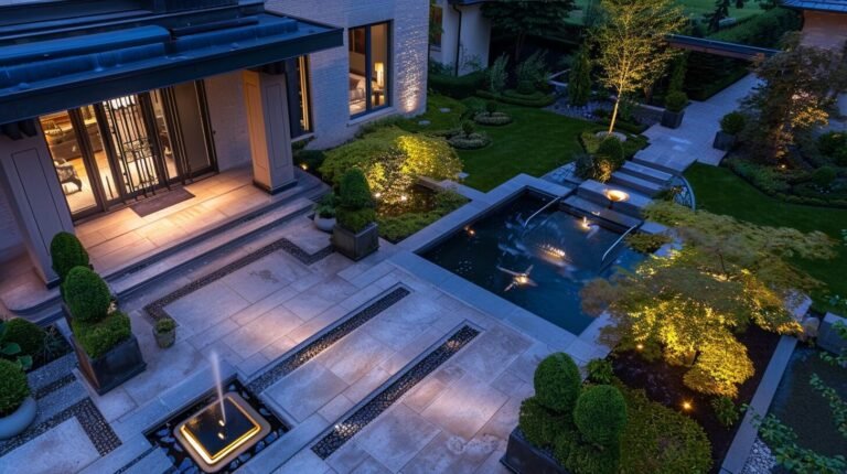 Water Features with Solar Lights